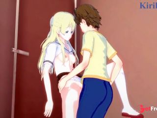 [GetFreeDays.com] Olivia and Chisato Higuchi have intense futanari sex in the restroom. - Asobi Asobase Hentai Porn Stream March 2023-7