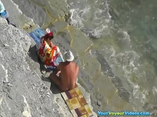 Blowjob and fuck by the water Nudism!-2