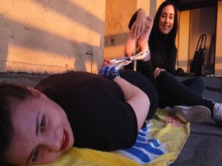 Tickle feet – Tickle Nail – Hogtied on the rooftop,  on feet porn -4