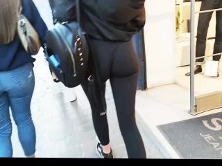 Hot ass shape and visible thong in  leggings-9