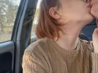 Student Amateur Blowjob In Car In Public Redhead-0