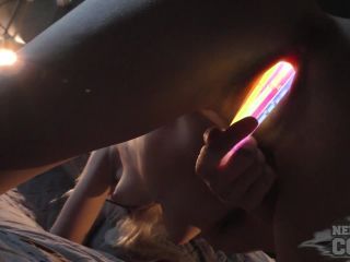 Tiny Teen Samanta Stretching Her Tiny Gash With Glow  Sticks-5