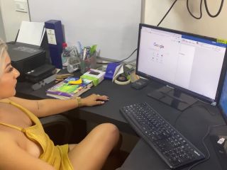 Office Sex With Young Secretary With Facial Squirt, Boss Watches Naty Delgado 1080p-1