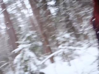 Fucked a naked bitch in the winter forest-1