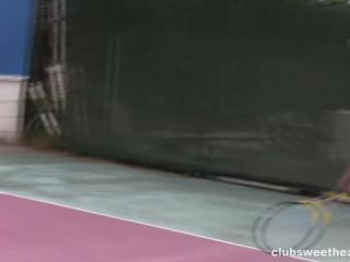 Teen catfight at the tennis court Lesbian!-0