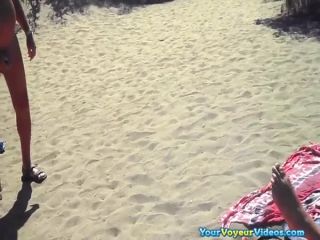Woman fucked doggy and sucking cock in the beach-2