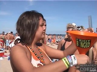 Spring break beer party on the beach of South Padre Island, Texas SmallTits-3