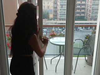 Amateur Girl Masturbate On The Balcony In Front Of All The World And She Almost Get Caught 1080p-9