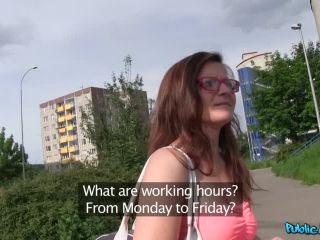 Complete Stranger Gives Nerdy Brunette A Public Creampie Blowjob!-1