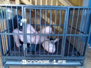 xxx clip 40 rubber fetish fetish porn | Cage Time With Clamps | cage-7