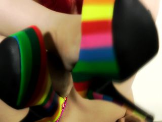 free video 28 male feet fetish Kitzi Klown - Rainbow High Heels, footworship on pov-9