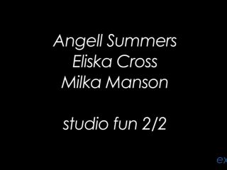 Three gorgeous French babes fuck a lucky guy in studio. Part 2 lesbian Milka Manson-0