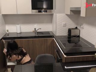 [GetFreeDays.com] Hot Sexy Blonde Petite Girl in Black Shiny See Through Pantyhose No Panties in The Kitchen Porn Film May 2023-9