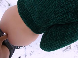 I Love Quick Sex Outdoors even in Winter - Cum on my Pretty Face Creampie!-3