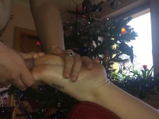 Hot Xxxmas feet humping with a huge cum blast - [Feet porn]-7