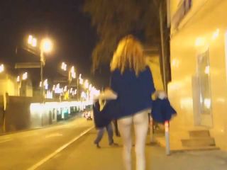 Naughty girl flashes nudity in public-0