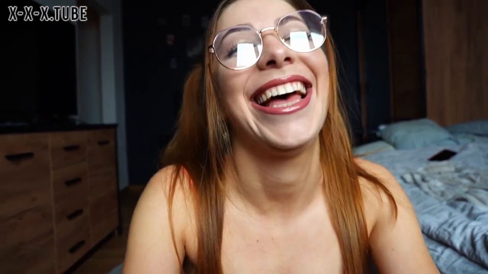 Schoolgirl With Glasses And Red Lipstick Swallowed All Cum Pov fetish  MariaAlexUA 