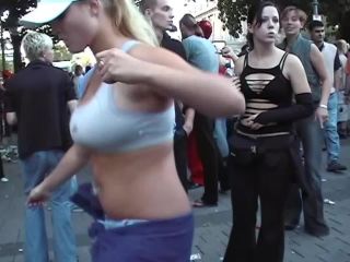 Rave girl dancing like a belly dancer Voyeur!-5