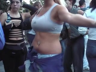 Rave girl dancing like a belly dancer Voyeur!-9