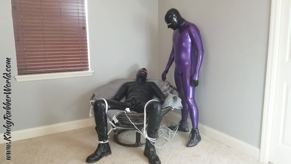 Bondage Chair fun with Rubber Jeff and his new Latexboy