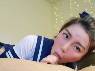 Asian Schoolgirl Giving Passionate Blowjob And Cum In Mouth  Nicolove 1080p-7