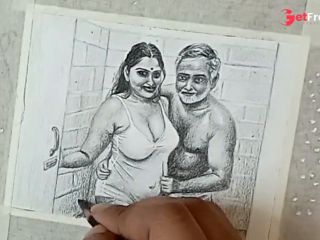 [GetFreeDays.com] Erotic Art Or Drawing Of Sexy Indian Woman Romance with Father in Law inside Bathroom Porn Leak October 2022-9