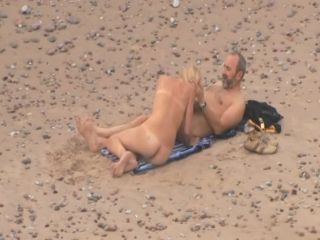 Older guy fucks a teen girl on a beach Voyeur-0