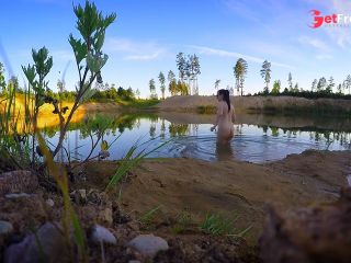 [GetFreeDays.com] Nudism Adventures Driving Naked To The Abandoned Lake Porn Film March 2023-3