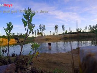 [GetFreeDays.com] Nudism Adventures Driving Naked To The Abandoned Lake Porn Film March 2023-7