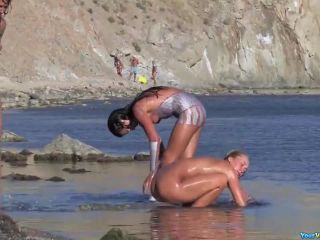 Teens nude in the beach having fun-3