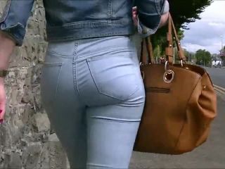 Candid teen ass in tight blue jeans-6