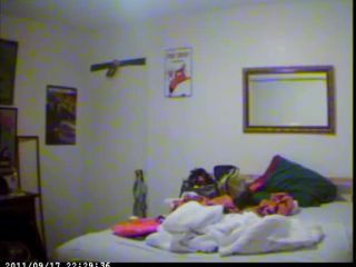 nice nude blonde girl in her bed room. hidden cam-4