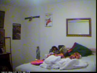 nice nude blonde girl in her bed room. hidden cam-7