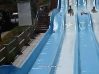 Waterslide nipple slip from young  girl-0