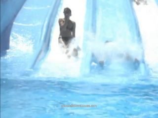 Waterslide nipple slip from young  girl-4