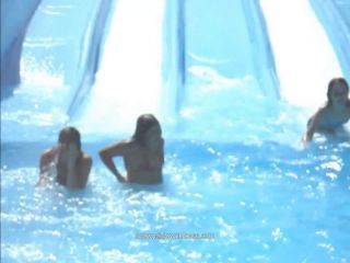 Waterslide nipple slip from young  girl-8
