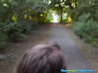 Cum on face in public park Public!-0