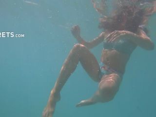 Voyeur swims close to hot teen girl-2