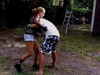 Girls Fight Boys – Upgrade vs. YouTube Guy Backyard Afternoon Fight – Outdoors, Mixed Fighting | ball abuse | femdom porn femdom footjob-4