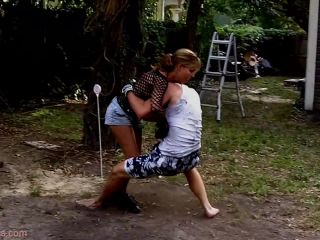 Girls Fight Boys – Upgrade vs. YouTube Guy Backyard Afternoon Fight – Outdoors, Mixed Fighting | ball abuse | femdom porn femdom footjob-5