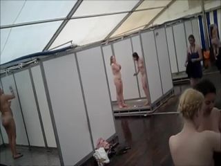 Lots of naked girls in a big public shower  720-8