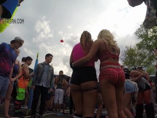 CandidCreeps 560 Edc Red Booty Short Outfit Fight-3