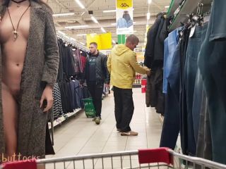  SweetButtocks - Naked Girl Walks in the Supermarket , exhibitionism on public-8