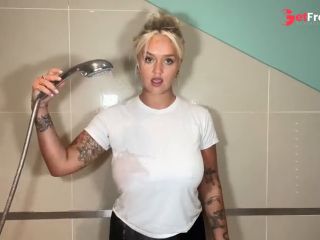 [GetFreeDays.com] Blonde with HUGE Tits Does Wet vs Dry in the shower Adult Clip June 2023-5