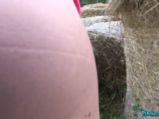 Roll in the Hay with Hot Brunette Public-4