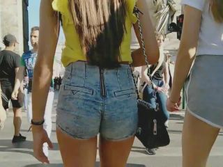 Incredible trio of teens in booty shorts-5