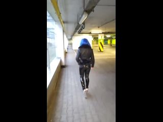 Walking In Public Latex Leggings And High Heels PMV Porn Music Video-0