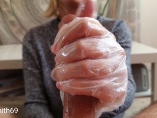 HANDJOB With White Latex GLOVES-7