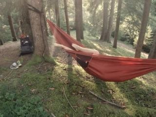 Sex on the hammock in the woods Public!-0