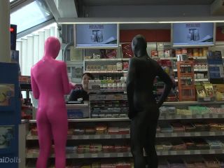 Short petrol stop with our zentai dolls-8